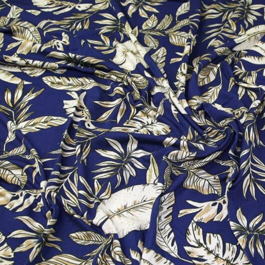 Lady McElroy Viscose Crepe Textured Stretch Knit Fabric Deep Blue