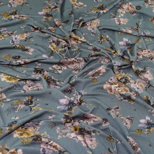 Lady McElroy Viscose Crepe Textured Stretch Knit Fabric Duck Egg