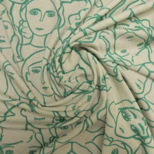 Lady McElroy Viscose Crepe Textured Stretch Knit Fabric Eau De Nil