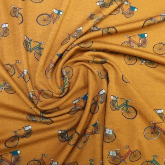 Lady McElroy Viscose Crepe Textured Stretch Knit Fabric Gold