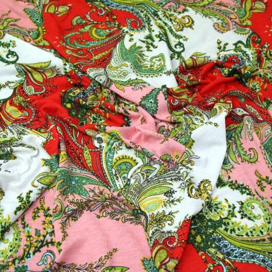 Lady McElroy Viscose Crepe Textured Stretch Knit Fabric Paprika