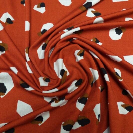 Lady McElroy Viscose Crepe Textured Stretch Knit Fabric Terracotta