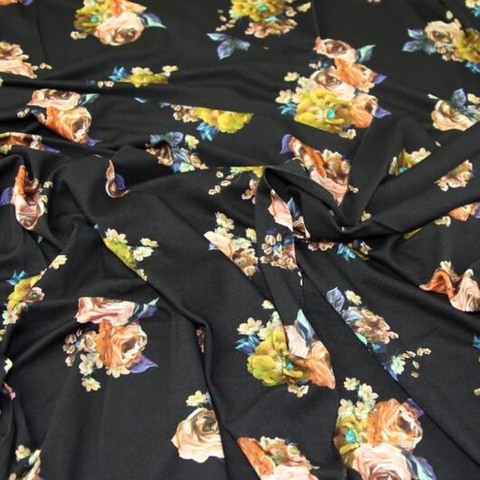 Lady McElroy Viscose Jersey Stretch Knit Fabric Black