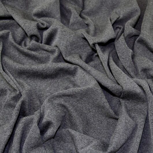 Lady McElroy Viscose Rib Stretch Knit Fabric Dark Grey
