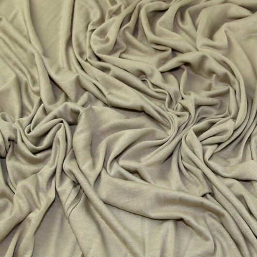 Lady McElroy Wool Viscose Jersey Stretch Knit Fabric Stone