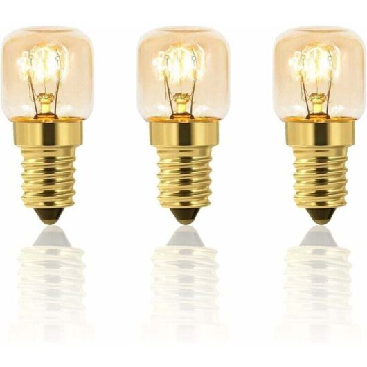 Linghhang - 3 Pack 25W Oven Light Bulb Dimmable, E14 T22, 25W Incandescent, Heat Resistant up to 300 Degrees, Warm White, Oven Refrigerator, Salt