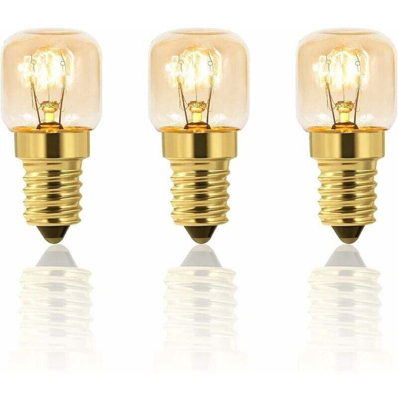 Linghhang - 3 Pack 25W Oven Light Bulb Dimmable, E14 T22, 25W Incandescent, Heat Resistant up to 300 Degrees, Warm White, Oven Refrigerator, Salt