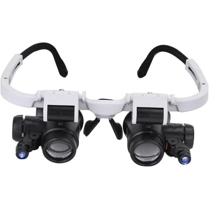Linghhang - Adjustable Head Mount Magnifying Glass with led Light 8X 15X 23X Binocular Glasses Hands Free Magnifier for Reading, Magnifying Glass,