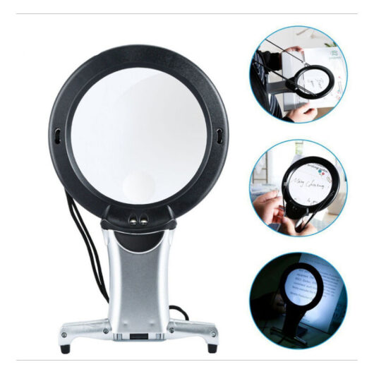 Linghhang - Neck and Desk Magnifying Glass 6X, Hands-Free Arm and Desk Lighted led Magnifier for Needlework, Hobby Jewelry, Cross Stitch Repair, Art,