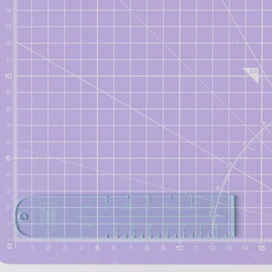 Little Rosy Cheeks Woven Label Placement Ruler Blue