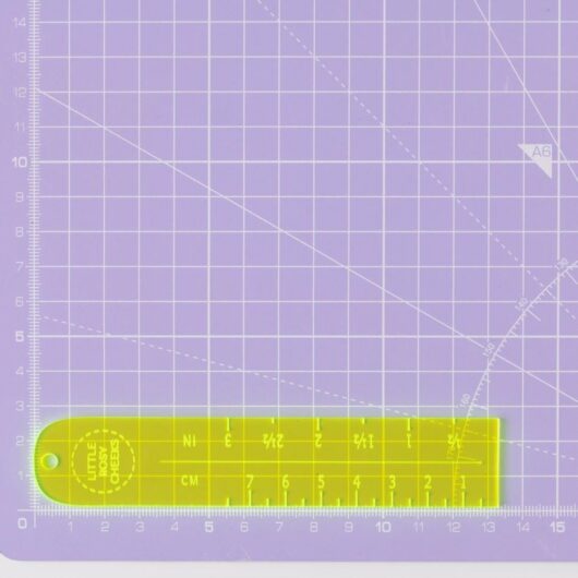 Little Rosy Cheeks Woven Label Placement Ruler Yellow