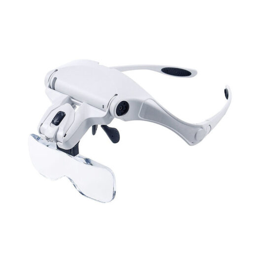 Loupe Lunettes avec Éclairage LED - Lunette Loupe avec 2 Lumières LED Frontale Grossissantes Casque Loupe - 1x à 3.5X Zoom Electronique,