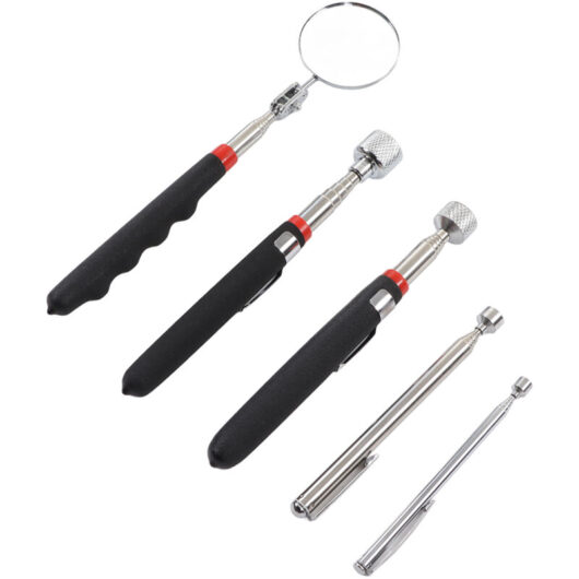 Magnetic Pickup Tool with Round Inspection Mirror 360° Rotation Telescopic Handle Grabber Tool