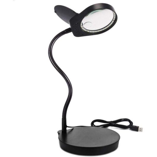Magnifying Lamp on Stand, 3X 10x Magnifying Lamp, Illuminated Magnifier and Stand, LED Magnifying Lamp on Stand, for Reading, Elderly People Reading,