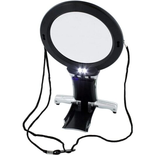 Magnifying Neck and Desk Magnifier 6X Magnifier, Hands-free Arm and Desk Lighted led Magnifying Glass Needlework, Jewelry Hobby, Cross Stitch Repair,
