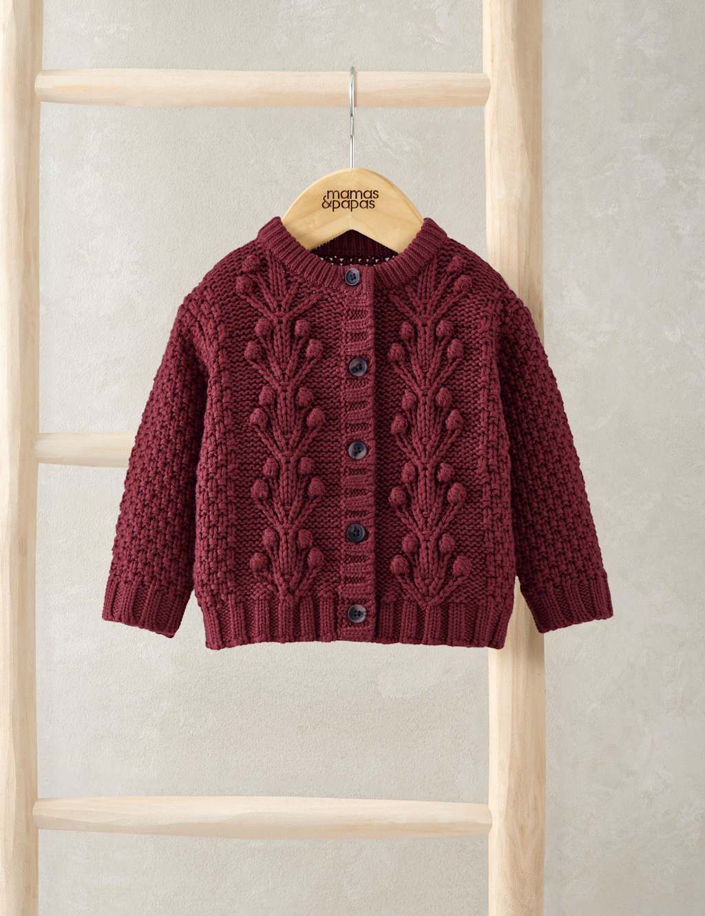 Mamas & Papas Bobble Knit Cardigan with Wool (0 Mths-3 Yrs) Pink