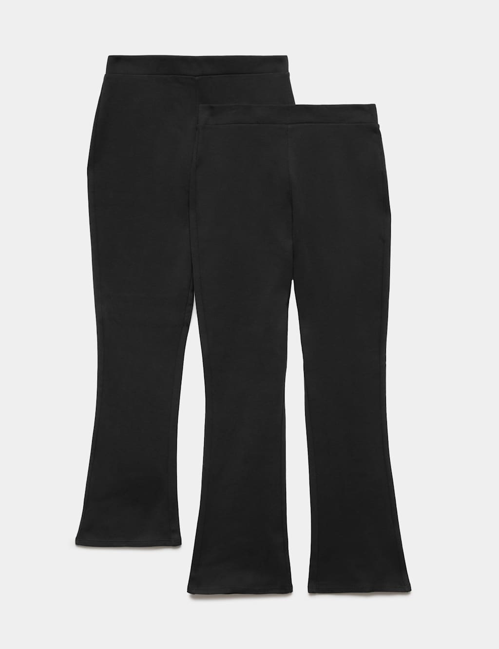 M&S 2 Pack Girls' Knitted Bootcut Trousers (9-18 Yrs) Black