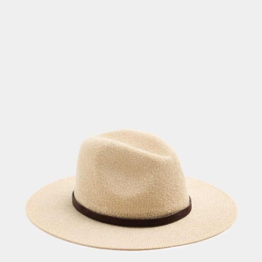 M&S Knitted Broad Brim Hat Stone