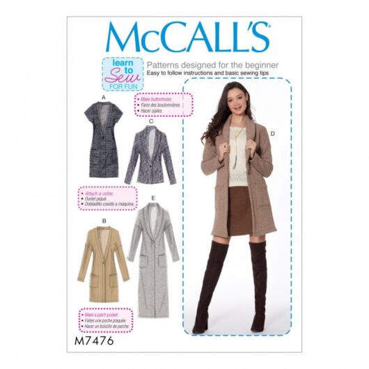 McCalls Paper Sewing Pattern 7476