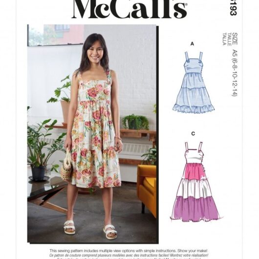 McCalls Paper Sewing Pattern 8193