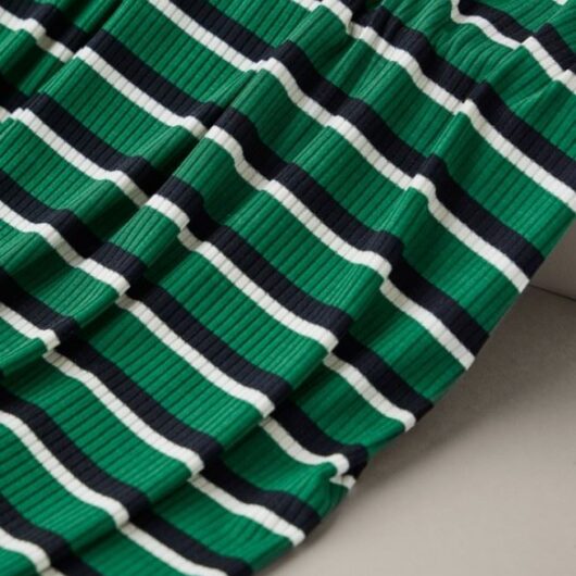 Meet MILK Derby Stripe Tencel Modal Rib Stretch Knit Fabric Frog