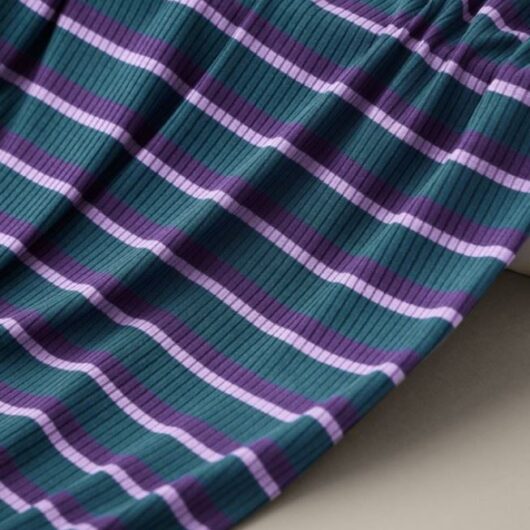 Meet MILK Derby Stripe Tencel Modal Rib Stretch Knit Fabric Pond