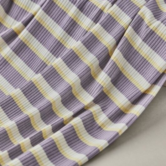 Meet MILK Derby Stripe Tencel Modal Rib Stretch Knit Fabric Purple Haze