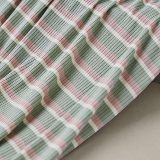 Meet MILK Derby Stripe Tencel Modal Rib Stretch Knit Fabric Soft Mint