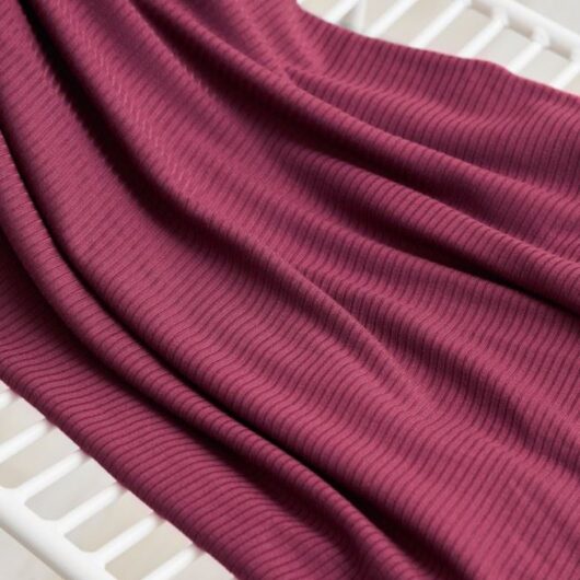 Meet MILK Derby Tencel Modal Rib Stretch Knit Fabric Cherry