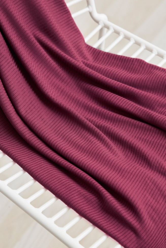 Meet MILK Derby Tencel Modal Rib Stretch Knit Fabric Cherry