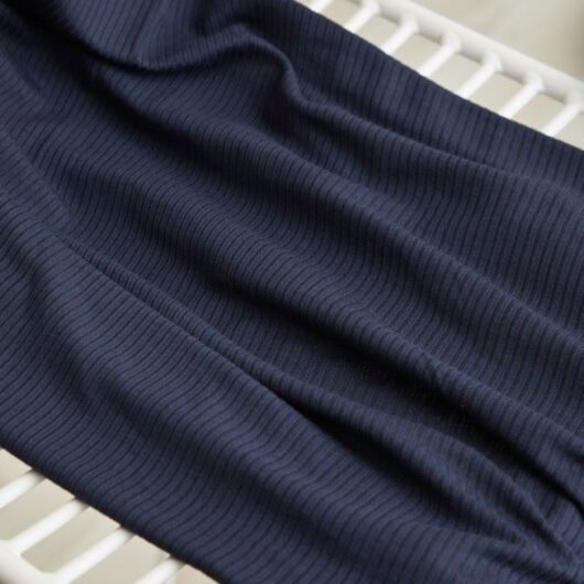 Meet MILK Derby Tencel Modal Rib Stretch Knit Fabric Dark Navy