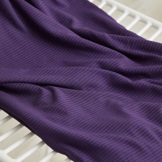 Meet MILK Derby Tencel Modal Rib Stretch Knit Fabric Purple Night