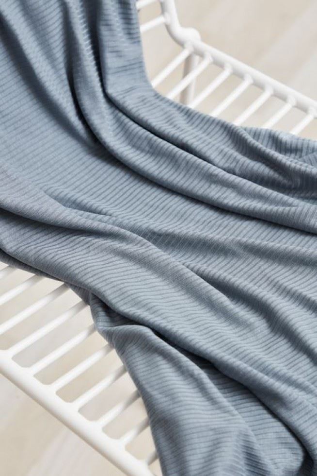 Meet MILK Derby Tencel Modal Rib Stretch Knit Fabric Sky