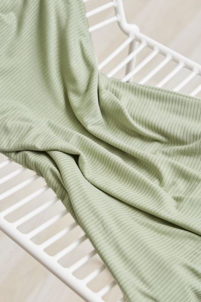 Meet MILK Derby Tencel Modal Rib Stretch Knit Fabric Soft Mint