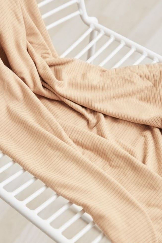 Meet MILK Derby Tencel Modal Rib Stretch Knit Fabric Warm Sand