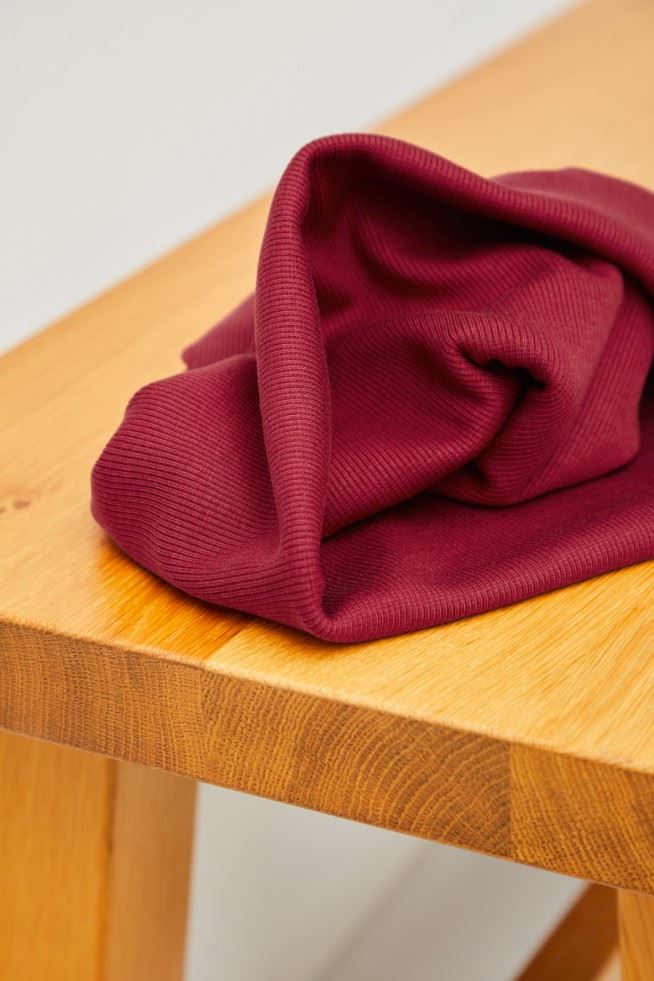 Meet MILK Neva Tencel Lyocell Cotton Rib Stretch Knit Fabric Berry