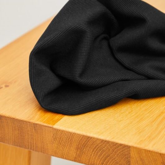 Meet MILK Neva Tencel Lyocell Cotton Rib Stretch Knit Fabric Black