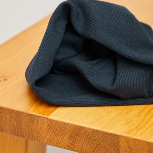 Meet MILK Neva Tencel Lyocell Cotton Rib Stretch Knit Fabric Dark Navy