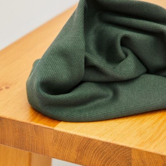 Meet MILK Neva Tencel Lyocell Cotton Rib Stretch Knit Fabric Deep Green