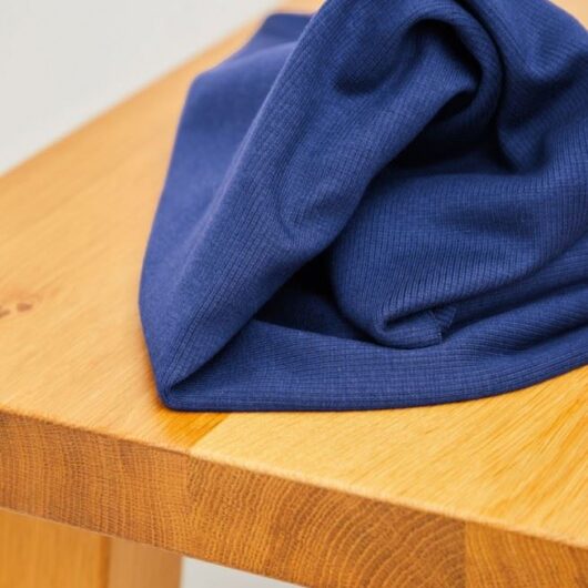 Meet MILK Neva Tencel Lyocell Cotton Rib Stretch Knit Fabric Lapis