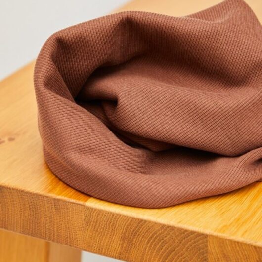 Meet MILK Neva Tencel Lyocell Cotton Rib Stretch Knit Fabric Pecan