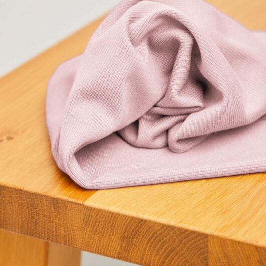 Meet MILK Neva Tencel Lyocell Cotton Rib Stretch Knit Fabric Powder Pink
