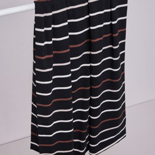 Meet MILK Nova Stripe Tencel Modal Cotton Jersey Stretch Knit Fabric Black