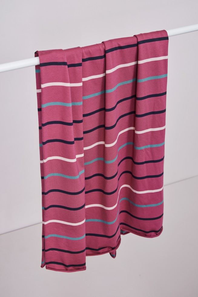 Meet MILK Nova Stripe Tencel Modal Cotton Jersey Stretch Knit Fabric Punch