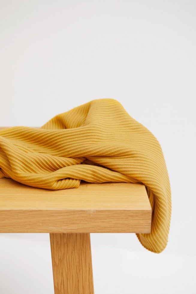 Meet MILK Ottoman Rib Stretch Knit Fabric Amber
