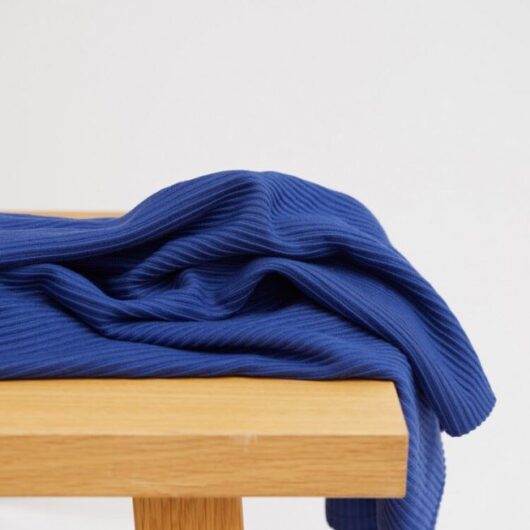 Meet MILK Ottoman Rib Stretch Knit Fabric Lapis