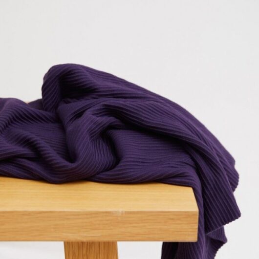 Meet MILK Ottoman Rib Stretch Knit Fabric Purple Night