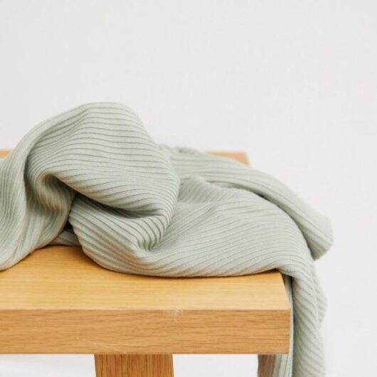 Meet MILK Ottoman Rib Stretch Knit Fabric Soft Mint