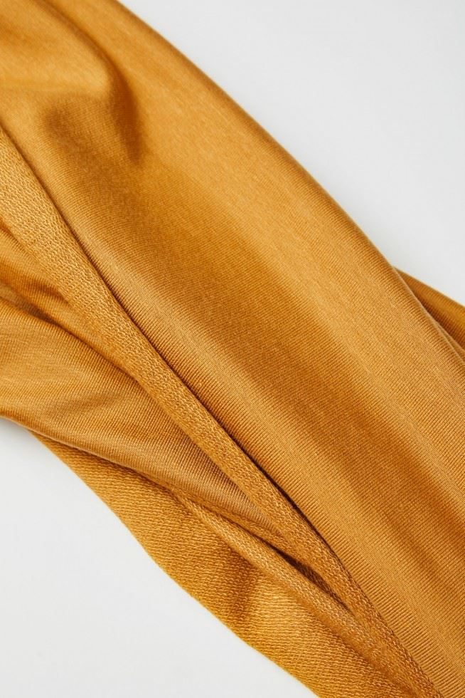 Meet MILK Tencel Lyocell Loop Back French Terry Stretch Knit Fabric Mustard