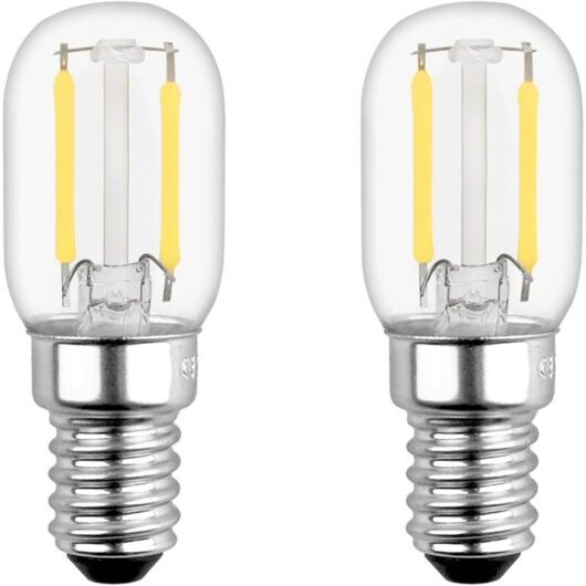Memkey - E14 2W led Light Bulb for Refrigerator, T22, Equivalent to 15W E14 Incandescent Lamp, Warm White 2700K, 230V, Small E14 led for